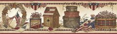 Neutral Let Freedom Ring Wallpaper Border Chesapeake FFR12622B