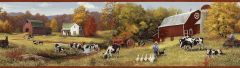 Green Cow Pasture Wallpaper Border Chesapeake FFR15031B