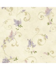 Beige Lilac Acanthus Wallpaper Sidewall Chesapeake FFR21603