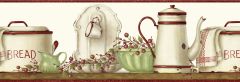 White Enamelware Shelf Wallpaper Border Chesapeake FFR65093B