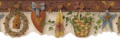 Brown Country Pegboard Wallpaper Border Chesapeake FFR65123B