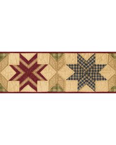 Blue Star Quilt Wallpaper Border Chesapeake FFR65301B