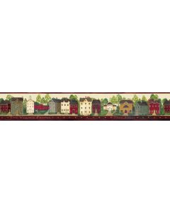 Neutral Main Street Wallpaper Border Chesapeake FFR65371B