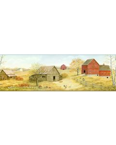 Brown Farmstead Wallpaper Border Chesapeake FFR65392B