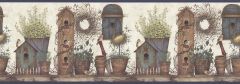 White Pottery Bench Wallpaper Border Chesapeake FFR65441B