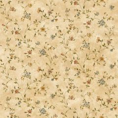 Taupe Antique Floral Vine Wallpaper Sidewall Chesapeake FFR66363