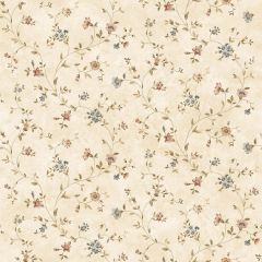 Beige Antique Floral Vine Wallpaper Sidewall Chesapeake FFR66364