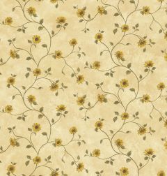 Beige Sunflower Trail Wallpaper Sidewall Chesapeake FFR93166