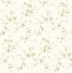 Sandra Cream Leaf Ivy Toile Wallpaper Sidewall Chesapeake PUR21574
