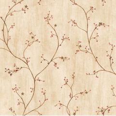 Felicia Sand Star Berry Vine Wallpaper Sidewall Chesapeake PUR44032