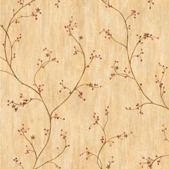 Felicia Wheat Star Berry Vine Wallpaper Sidewall Chesapeake PUR44033