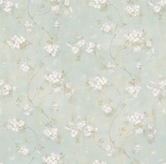 Braham Blue Country Floral Scroll Wallpaper Sidewall Chesapeake PUR44104