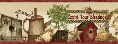 Sharden Red Country Blessings Wallpaper Border Chesapeake PUR44511B