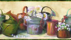 Georgia Sand Cottage Garden Portrait Wallpaper Border Chesapeake PUR44541B