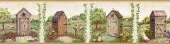 Fredley Cream Country Meadow Outhouse Wallpaper Border Chesapeake PUR44551B