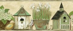 Deedle Cream Sweet Homey Portrait Wallpaper Border Chesapeake PUR44561B