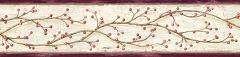Florence Rose Winterberry Branch Trail Wallpaper Border Chesapeake PUR44614B