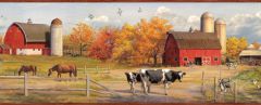 Jethro Red American Farmer Portrait Wallpaper Border Chesapeake PUR48431B