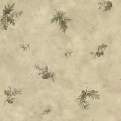 Brimstone Brown Forest Leaf Toss Wallpaper Sidewall Chesapeake TLL01353