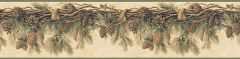 Wyola Olive Pinecone Forest Wallpaper Border Chesapeake TLL01391B