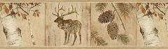 Tarpon Wheat Birch River Wallpaper Border Chesapeake TLL01502B