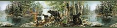 Salvador Green Bear Necessities Wallpaper Border Chesapeake TLL01531B