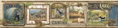 Poinsett Neutral Cabin Fever Wallpaper Border Chesapeake TLL01541B