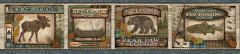Tugalo Blue Bear Paw Lodge Wallpaper Border Chesapeake TLL01562B
