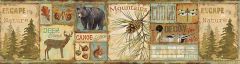 Attitash Aqua Deer Camp Wallpaper Border Chesapeake TLL01591B