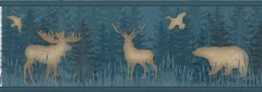 Saylorville Blue Lawndale Wallpaper Border Chesapeake TLL01603B