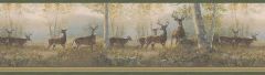 Storrie Green Deer Wallpaper Border Chesapeake TLL44341