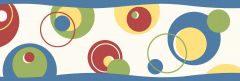 Wobbles Blue Geometric Toss Wallpaper Border Chesapeake BBC46433B