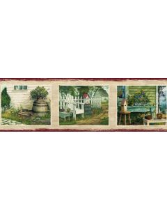 Yardley Red Bucks Country Portrait Wallpaper Border Chesapeake BBC44621B