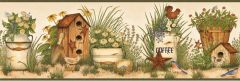 Buckets Of Blooms Wallpaper Border - Chesapeake Wallcoverings