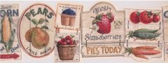 Fruit & Vegetable Signs Laser Cut Wallpaper Border - Chesapeake