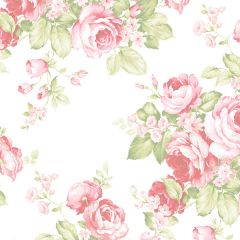 AB27612 Grand Floral Wallpaper Pink, Green Abby Rose 3 Norwall Wallcovering