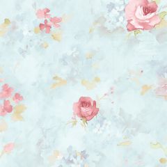 AB27662 Morning Dew Wallpaper Blue, Pink Abby Rose 3 Norwall Wallcovering