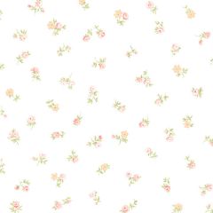 AB31062 Shabby Rose Buds Wallpaper Light Pink, Green, Beige Abby 3 Norwall Wallcovering