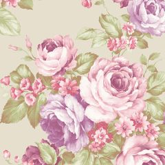 AB42405 Grand Floral Wallpaper Purple, Pink, Taupe Abby Rose 3 Norwall Wallcovering