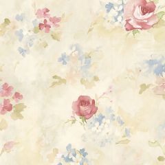 AB42418 Morning Dew Wallpaper Pink, Blue, Cream Abby Rose 3 Norwall Wallcovering