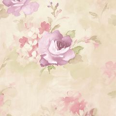 AB42419 Morning Dew Wallpaper Purple, Cream, Pink, Green Abby Rose 3 Norwall Wallcovering