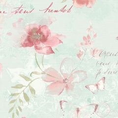AB42430 Memento Wallpaper Teal, Pink Abby Rose 3 Norwall Wallcovering