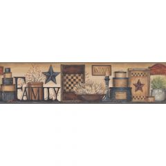 Country Keepsakes Family Shelf Border Wallpaper
