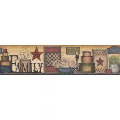 Country Keepsakes Family Shelf Border Wallpaper