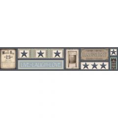 Country Keepsakes Laundry Star Border Wallpaper