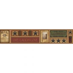 Country Keepsakes Laundry Star Border Wallpaper