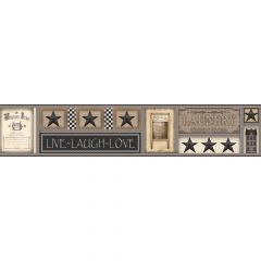 Country Keepsakes Laundry Star Border Wallpaper