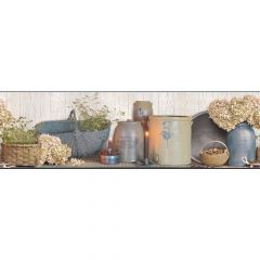 Country Keepsakes Hydrangea Border Wallpaper