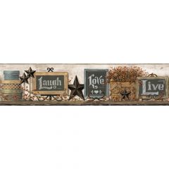 Country Keepsakes Country Chalkboard Shelf Border Wallpaper