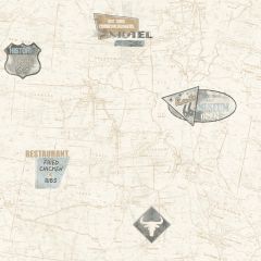 American Classics Route 66 Map With Signs Wallpaper